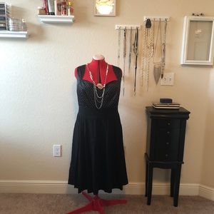 Pretty vintage polka dot dress plus size